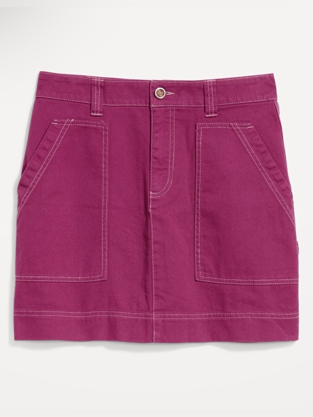 Old Navy Magenta Utility Skirt with Front Patch Pockets size 8